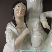 Load image into Gallery viewer, Antique Victorian Spill Vase. Man and Woman Drinking Beside a Tree
