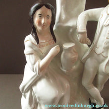 Load image into Gallery viewer, Antique Victorian Spill Vase. Man and Woman Drinking Beside a Tree
