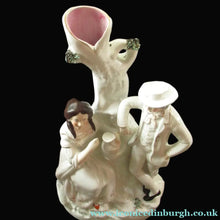 Load image into Gallery viewer, Antique Victorian Spill Vase. Man and Woman Drinking Beside a Tree
