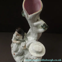 Load image into Gallery viewer, Antique Victorian Spill Vase. Man and Woman Drinking Beside a Tree

