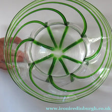 Load image into Gallery viewer, Victorian Art Glass Bowl Green Trails Stuart &amp; Sons Stourbridge
