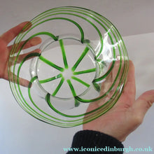 Load image into Gallery viewer, Victorian Art Glass Bowl Green Trails Stuart &amp; Sons Stourbridge

