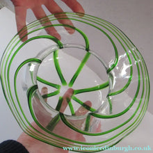 Load image into Gallery viewer, Victorian Art Glass Bowl Green Trails Stuart &amp; Sons Stourbridge

