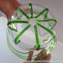 Load image into Gallery viewer, Victorian Art Glass Bowl Green Trails Stuart &amp; Sons Stourbridge
