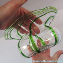 Load image into Gallery viewer, Victorian Art Glass Bowl Green Trails Stuart &amp; Sons Stourbridge
