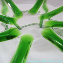Load image into Gallery viewer, Victorian Art Glass Bowl Green Trails Stuart &amp; Sons Stourbridge
