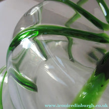 Load image into Gallery viewer, Victorian Art Glass Bowl Green Trails Stuart &amp; Sons Stourbridge
