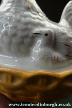 Load image into Gallery viewer, Victorian Staffordshire Pottery Chicken or Hen on a Nest 
