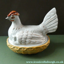 Load image into Gallery viewer, Victorian Staffordshire Pottery Chicken or Hen on a Nest 
