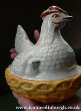 Load image into Gallery viewer, Victorian Staffordshire Pottery Chicken or Hen on a Nest 
