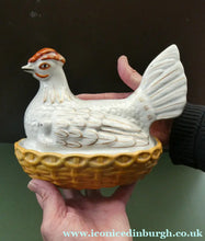 Load image into Gallery viewer, Victorian Staffordshire Pottery Chicken or Hen on a Nest 
