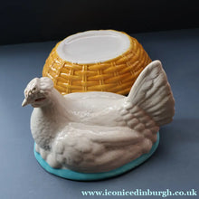 Load image into Gallery viewer, Late 19th Century Antique Victorian WHITE Staffordshire Hen on Yellow Nest

