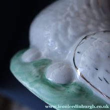 Load image into Gallery viewer, Late 19th Century Antique Victorian WHITE Staffordshire Hen on Yellow Nest - British Ceramics
