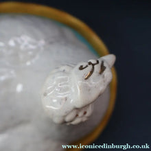 Load image into Gallery viewer, Late 19th Century Antique Victorian WHITE Staffordshire Hen on Yellow Nest
