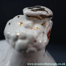 Load image into Gallery viewer, Late 19th Century Antique Victorian WHITE Staffordshire Hen on Yellow Nest 
