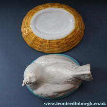 Load image into Gallery viewer,  Late 19th Century Antique Victorian WHITE Staffordshire Hen on Yellow Nest
