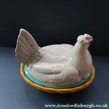 Load image into Gallery viewer, Late 19th Century Antique Victorian WHITE Staffordshire Hen on Yellow Nest

