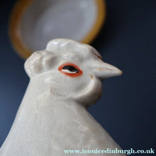 Load image into Gallery viewer, Late 19th Century Antique Victorian WHITE Staffordshire Hen on Yellow Nest
