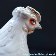 Load image into Gallery viewer, Late 19th Century Antique Victorian WHITE Staffordshire Hen on Yellow Nest - British Ceramics

