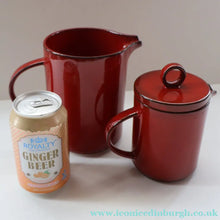 Load image into Gallery viewer, Villeroy &amp; Boch Large JUG and Smaller LIDDED JUG. 1980s Granada Design with Red Glaze 
