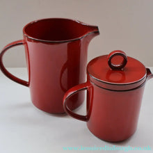 Load image into Gallery viewer, Villeroy &amp; Boch Large JUG and Smaller LIDDED JUG. 1980s Granada Design with Red Glaze 
