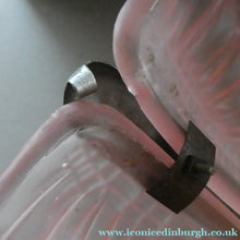 Load image into Gallery viewer, Vintage 1920s ART DECO Pressed Pink Glass Pendant Lamp Shade - in the form of a clam shell

