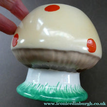 Load image into Gallery viewer, 1920s Shelley Pottery Mabel Lucie Attwell Red Spotted Mushroom Sugar Bowl
