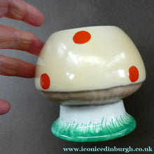 Load image into Gallery viewer, 1920s Shelley Pottery Mabel Lucie Attwell Red Spotted Mushroom Sugar Bowl
