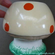 Load image into Gallery viewer, 1920s Shelley Pottery Mabel Lucie Attwell Red Spotted Mushroom Sugar Bowl
