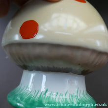 Load image into Gallery viewer, 1920s Shelley Pottery Mabel Lucie Attwell Red Spotted Mushroom Sugar Bowl
