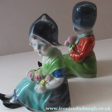 Load image into Gallery viewer, Vintage 1930s / 1940s Ceramic DUTCH Boy and Girl Pair of Bookends 
