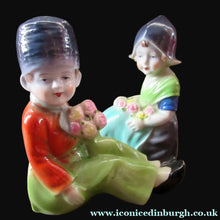 Load image into Gallery viewer, Vintage 1930s / 1940s Ceramic DUTCH Boy and Girl Pair of Bookends 
