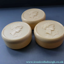 Load image into Gallery viewer, Vintage 1930s ART DECO Celluloid Lidded Power Pot with Image of the Moon Goddess, Diana

