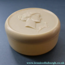 Load image into Gallery viewer, Vintage 1930s ART DECO Celluloid Lidded Power Pot with Image of the Moon Goddess Diana - Vintage Fashion Accessory
