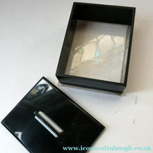 Load image into Gallery viewer, Vintage 1930s Art Deco Early Plastic / Phenolic Black and White Lidded Trinket or Jewellery Box
