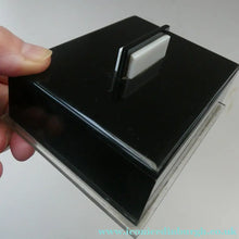 Load image into Gallery viewer, Vintage 1930s Art Deco Early Plastic / Phenolic Black and White Lidded Trinket or Jewellery Box
