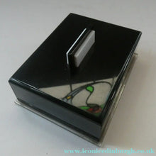 Load image into Gallery viewer, Vintage 1930s Art Deco Early Plastic / Phenolic Black and White Lidded Trinket or Jewellery Box
