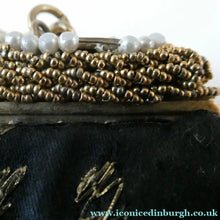 Load image into Gallery viewer,  1930s Art Deco Evening Bag or Purse with Chinese Embroidery. Fancy Clasp with Seed Pearls
