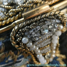 Load image into Gallery viewer,  1930s Art Deco Evening Bag or Purse with Chinese Embroidery. Fancy Clasp with Seed Pearls

