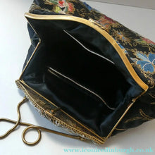 Load image into Gallery viewer,  1930s Art Deco Evening Bag or Purse with Chinese Embroidery. Fancy Clasp with Seed Pearls
