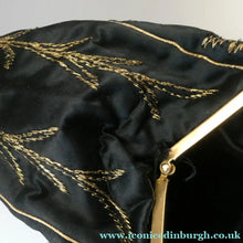 Load image into Gallery viewer,  1930s Art Deco Evening Bag or Purse with Chinese Embroidery. Fancy Clasp with Seed Pearls
