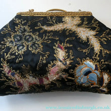 Load image into Gallery viewer,  1930s Art Deco Evening Bag or Purse with Chinese Embroidery. Fancy Clasp with Seed Pearls
