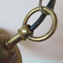 Load image into Gallery viewer, 1930s Art Deco Orange and White Mottled Glass. Marble Effect Hanging Lantern. Brass Chains and Fittings 
