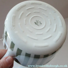 Load image into Gallery viewer, Vintage 1930s DANISH Lyngbay Porcelain Lidded Bowl with Carrying Handle and Grey Stripes
