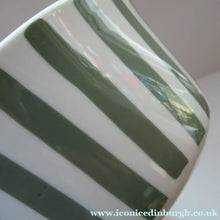 Load image into Gallery viewer, Vintage 1930s DANISH Lyngbay Porcelain Lidded Bowl with Carrying Handle and Grey Stripes
