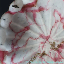 Load image into Gallery viewer, Vintage Glass Hanging Goldfish Bowl or Flycatcher Lampshade. Opaque Glass with Oodles of Raspberry Ripple Veins
