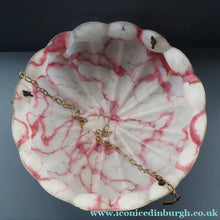 Load image into Gallery viewer, Vintage Glass Hanging Goldfish Bowl or Flycatcher Lampshade. Opaque Glass with Oodles of Raspberry Ripple Veins
