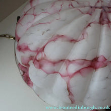 Load image into Gallery viewer, Vintage Glass Hanging Goldfish Bowl or Flycatcher Lampshade. Opaque Glass with Oodles of Raspberry Ripple Veins
