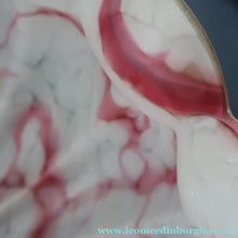Load image into Gallery viewer, Vintage Glass Hanging Goldfish Bowl or Flycatcher Lampshade. Opaque Glass with Oodles of Raspberry Ripple Veins
