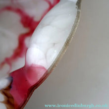 Load image into Gallery viewer, Vintage Glass Hanging Goldfish Bowl or Flycatcher Lampshade. Opaque Glass with Oodles of Raspberry Ripple Veins
